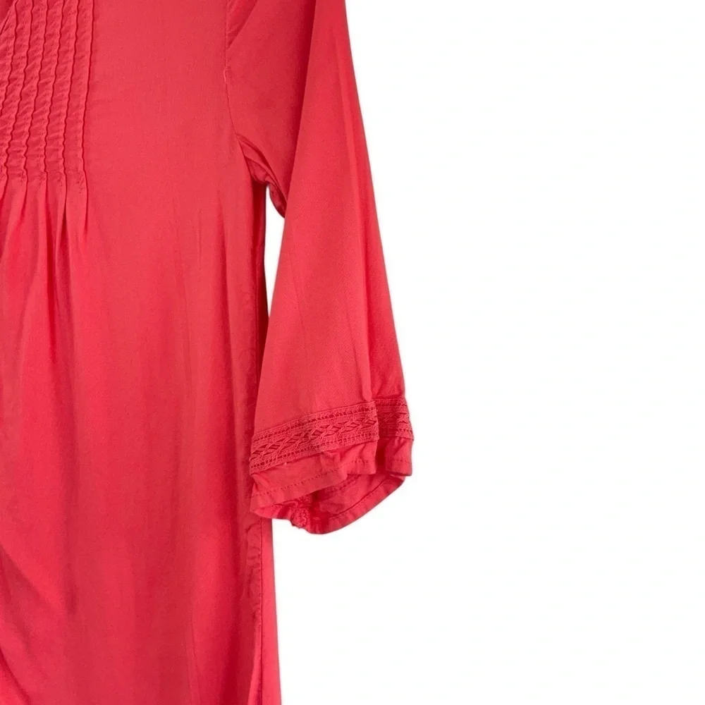 Old Navy Girls Coral Pink Pleated Button Front Dress Size XL 14 Tween